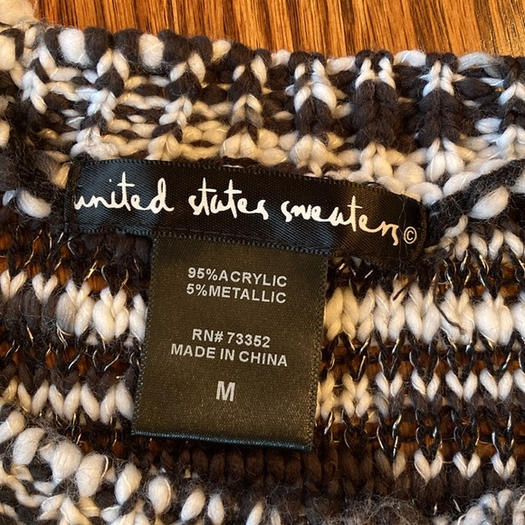 Black/white/metallic United States Sweaters crew neck sweater - Picture 5 of 7